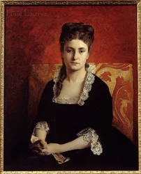 Portret kobiety. Obraz Jeana Paula Laurensa (1838-1921)
