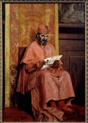 Kardynał. Obraz Jeana Paula Laurensa (1838-1921)