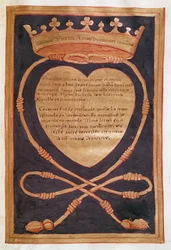 Fol. 61r Koronowane Serce Odwagi, z relacji z pogrzebu Anny Bretanii (1477-1514) 1515