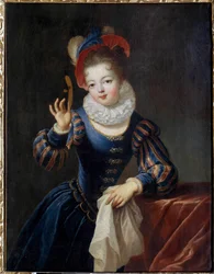 Młoda dziewczyna w masce Obraz Jeana Raoux (1677-1734) XVIII wiek.