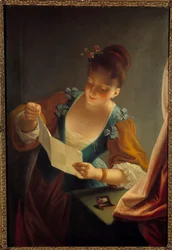 Młoda kobieta czytająca list, Jean Raoux (1677-1734), XVIII wiek
