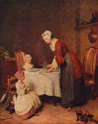 Grace lub Le Benedicite tytuł francuski, c1740.