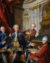 Monsieur Carre de Cande z trzema synami
