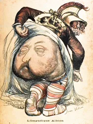 Niemoralny Albion - Edward VII”. Karykatura Jeana Vebera o wojnie burskiej – „L