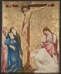Kalwaria z mnichem kartuzem, ok. 1389-95 (olej na płycie dębowej)