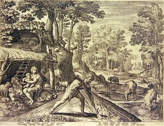 Adam i Ewa po wypędzeniu (rycina)