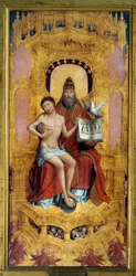 Poliptyk Anchin: „”Trójcy””” Część środkowa. Obraz na drewnie Jeana Bellegambe (1470-1535) 162x 75 cm