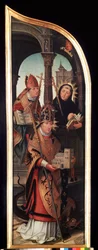 Lewy panel tryptyku Zwiastowania (Zwiastowanie). Obraz na drewnie Jeana Bellegambe Starszego (1470-1534) wym.103 x 33 cm Sankt Petersburg, Muzeum Ermitażu