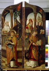 Św. Trond i Św. Guillaume. Twarde panele tryptyku (św. Trudo i św. Guillaume. Dwie boczne panele tryptyku). Obraz Jean (Jehan) Bellegambe (Belgamb, Belgand) (1470-1534), olej na płótnie