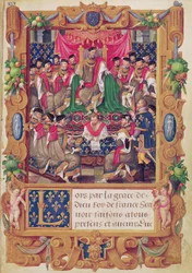 Henryk II przewodniczy zebraniu kapituły francuskiego zakonu rycerskiego Saint-Michel