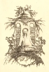 Chińska fontanna z maską