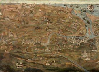 Mapa obszaru Zwin (olej na płótnie)