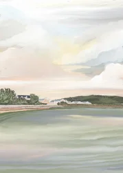 Spokojny poranek nad wodą
