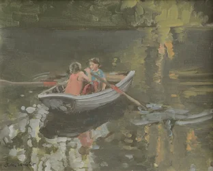 Salcombe Children Rowing (olej na płótnie)