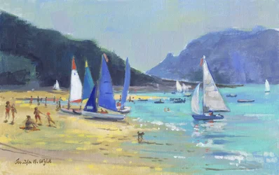Żaglówki Salcombe (olej na płótnie)