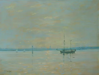 Zachód słońca w Southampton Water (olej na płótnie)