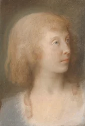 Portret Anny Barbary Damkier, trzy czwarte profilu po lewej