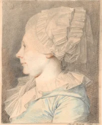 Portret Anne Cathrine Maaløe, urodzonej w Basse. Profil po lewej