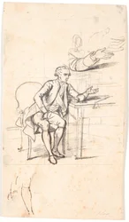 Studium do portretu rodziny Holmskioldów z 1787 r.: tajna rada. Theodor Holmskiold siedzący przy stole