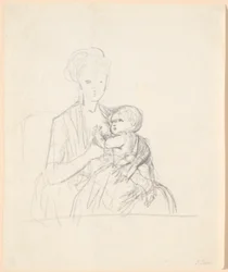 Projekt do portretu hrabiny Zofii Magdaleny Raben z domu von Qualen z najstarszym synem, ur. 1784