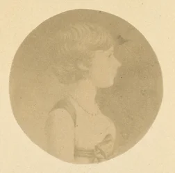 Mezzotintowy portret dziewczyny z profilu, z kolekcji portretów St. Memin, 1862.