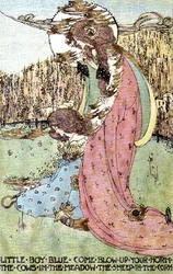 Mały chłopiec niebieski