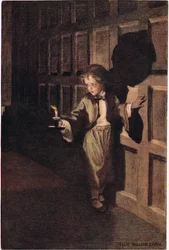 Dziecko przy świecach, z „Ogrodu Dziecka wersetów” Roberta Louisa Stevensona, opublikowane 1885 (kolor lito)