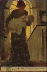 Bed-Time, ok. 1902 (węgiel, akwarela i olej na pokładzie)