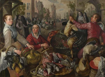 Cztery Żywioły: Powietrze. Targ drobiu z synem marnotrawnym w tle, 1569