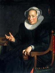 Portret Christiny Wtewael van Halen 1568-1629, 1601