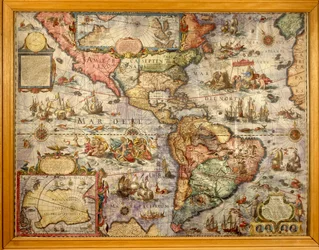 Mapa Ameryki stworzona przez Joana Blaeu