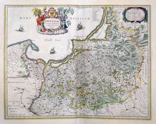 Mapa Prus Wschodnich. z „Le Theatre du Monde” lub „Nouvel Atlas”