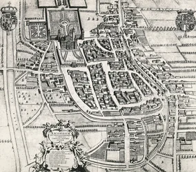 Mapa Racconigi, grawer Joan Blaeu (1596-1673), Włochy