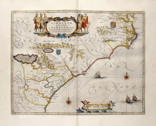 Mapa Wirginii i Florydy, 1667