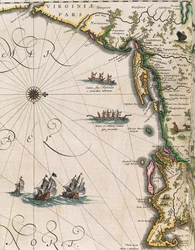 Mapa wybrzeża Wirginii, z Theatrum Orbis Terrarum autorstwa Joana Blaeu