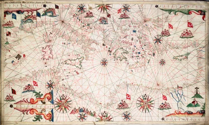 Mapa Morza Śródziemnego, ok. 1640 r. (pergamin)