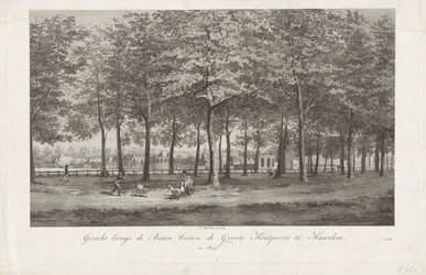 Widok na Baan w Haarlemie Baan poza Groot Houtpoort w Haarlemie w 1809 roku (tytuł na obiekcie)