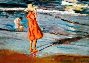 Dzieci na plaży, obraz Joaquína Sorolli (1863-1923). 1900