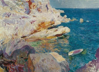 Rock at Javea - Sorolla y Bastida, Joaquin (1863-1923) - 1905 - Olej na płótnie - 62,5 x 84,7 - Museo Carmen Thyssen, Malaga