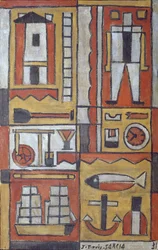 Konstruktywny (tempera na płótnie)