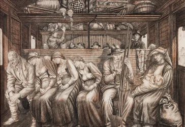 Italian Harvesters Travelling, ok. 1924 (ołówek i kreda na papierze)