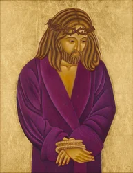 Oto człowiek, 2004 (tempera jajowa i 24-karatowe złoto na drewnie)