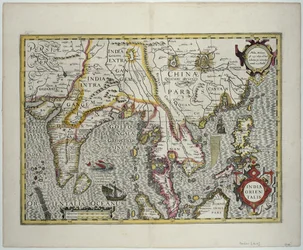 Subkontynent Indyjski do Filipin przez północne części archipelagu indonezyjskiego i Półwysep Malajski, początek XVII wieku (rycina kolorowa)