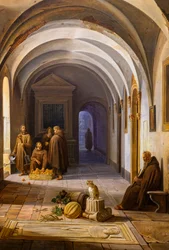Mnisi franciszkańscy w klasztorze Santa Maria d