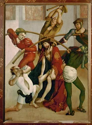 Jezus z koroną cierniową (tempera na drewnie świerkowym)