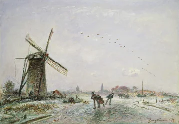 Łyżwiarze w Holandii, 1872