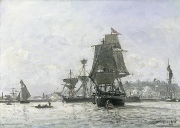 Duże łodzie żaglowe w Honfleur