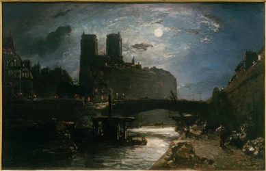 Notredame de Paris w świetle księżyca