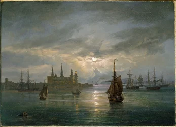 Zamek Kronborg w świetle księżyca