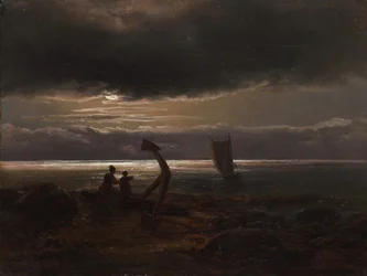 Matka i dziecko nad morzem, 1830.